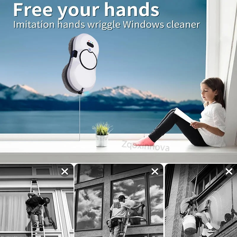 Fensterreinigungsroboter | Automatische Glasreinigung mit Wasserspray & UPS-Sicherheitssystem | 5600 Pa Saugkraft | Klarovia