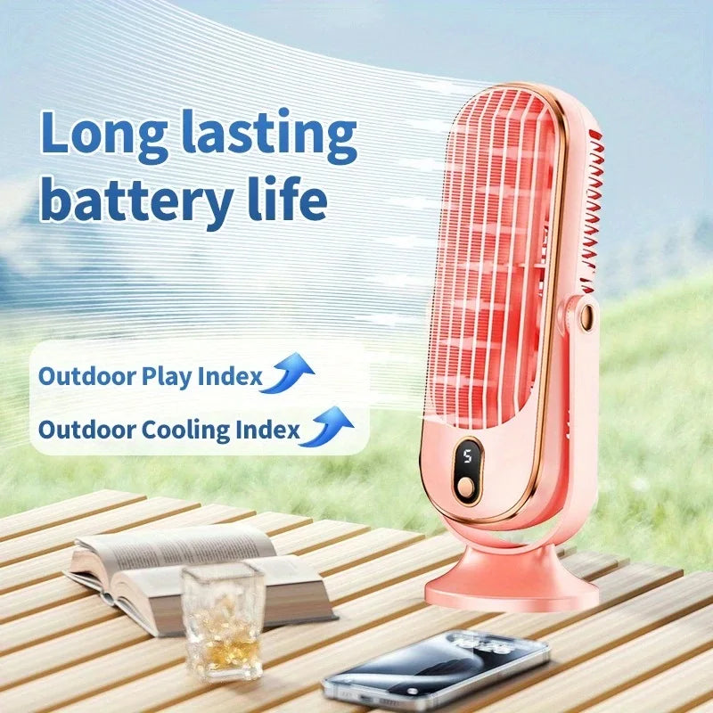 AeroVivo | Tragbarer USB-Ventilator | Dual-Motor | Leistungsstarker Akku | Für Büro, Reisen & Camping