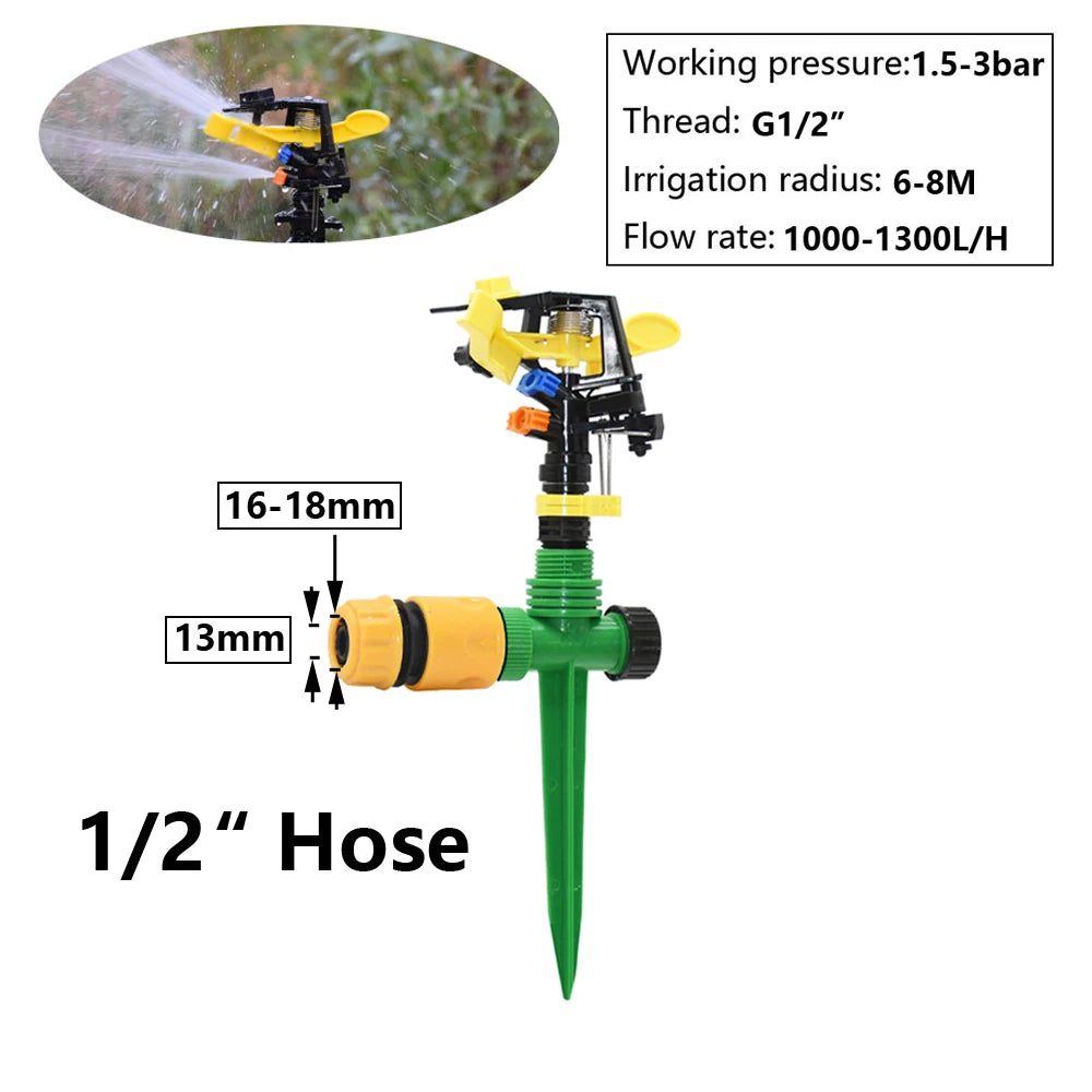 HydroSpin Rasensprenger 360° | 1/2" Außengewinde | 5–12 m Reichweite