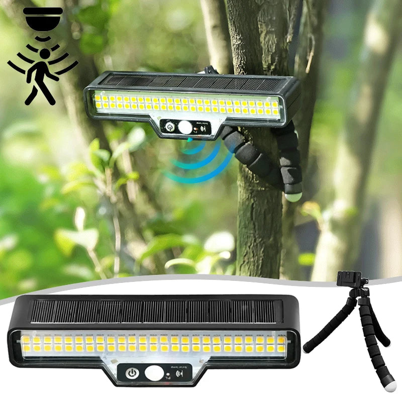 FlexiGlow Solar LED Bewegungsmelder Licht | IP44 Wasserdicht | Flexibler Octopus-Stand | Garten & Camping