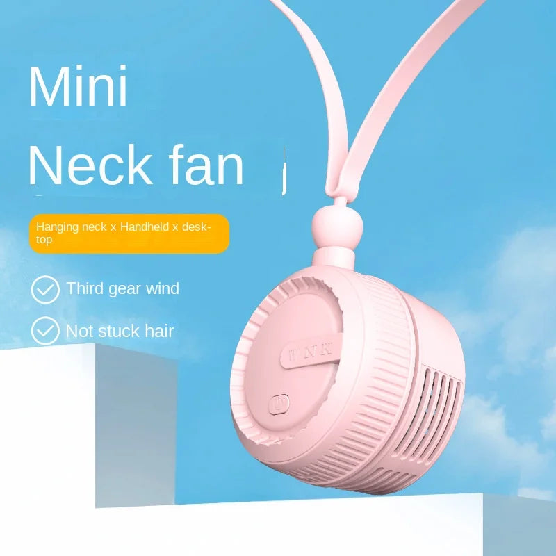 Breezora Tragbarer Nackenventilator | USB Wiederaufladbar | 10h Laufzeit | Leise Dual-Turbine Kühlung