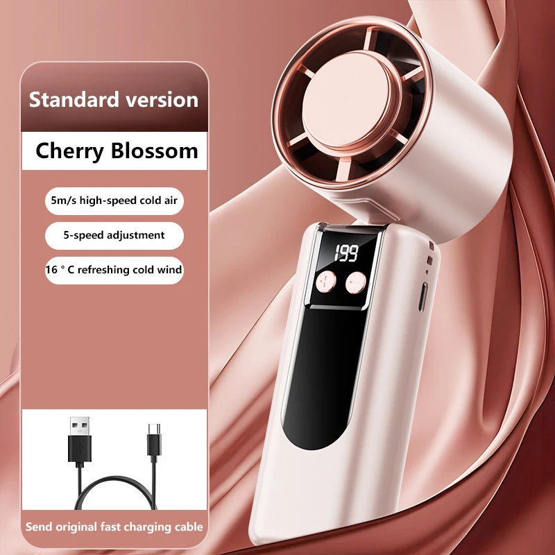 FROSTWAVE Handventilator mit Kühlfunktion | Turbo High-Speed | USB | Digitaldisplay | 3 Modi