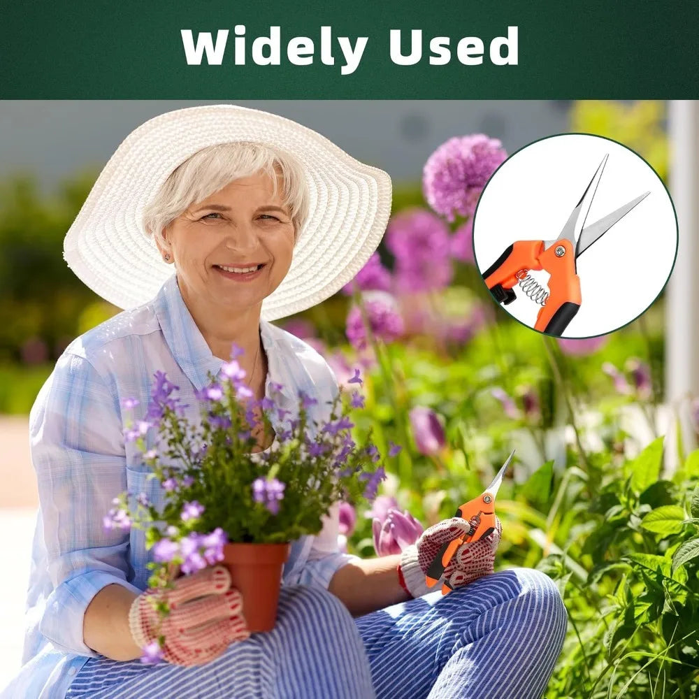 GrünMeister 3er-Set Gartenscheren | Profi-Gartenschere aus Edelstahl | Ergonomischer, rutschfester Griff