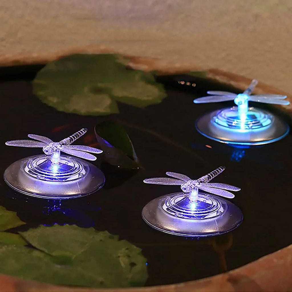 FlutterGlow | Solar-Gartendekoration Schmetterling & Libelle | Farbwechselnde LED-Leuchten | Wetterfest für Teich & Garten