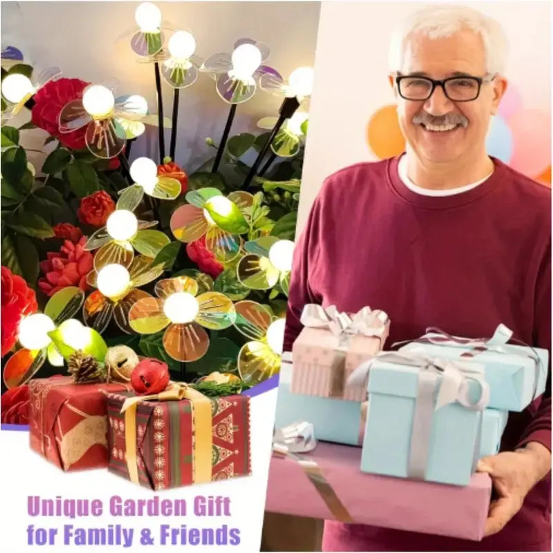 GlowPetal Solar-Blumenleuchte | LED Gartendeko | 2 Modi | Wasserdicht | 30 x 12 x 12 cm