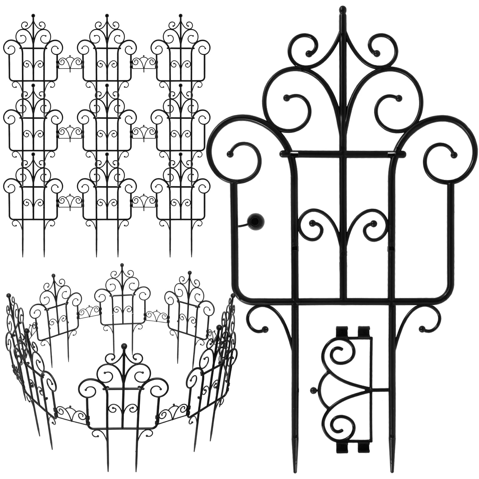 FlexiGarden Dekorativer Gartenzaun | Kunststoff | 40 cm hoch | Faltbar & Multifunktional | 10er Set