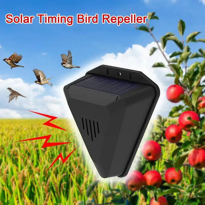 Guardavio | Solarbetriebener Tier- & Vogelvertreiber | Wasserdicht IP55 | 13 Abschreckungssounds | Für Garten und Obstbäume