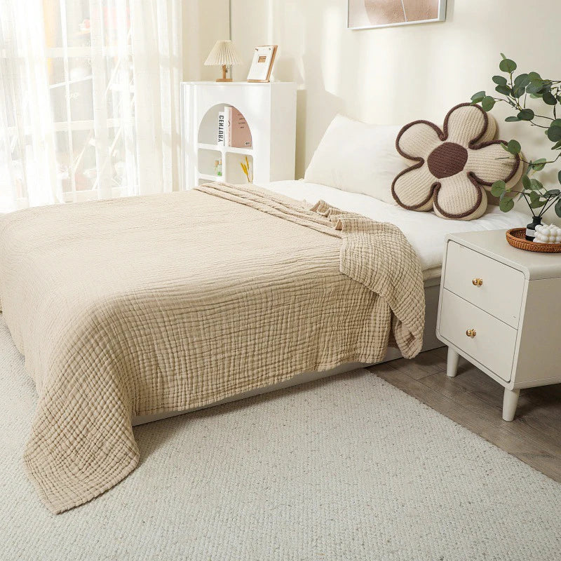 CottonBreeze | Muslin Blanket Made of 100% Cotton | 6-layer, Breathable & Lightweight | For Sofa & Bed