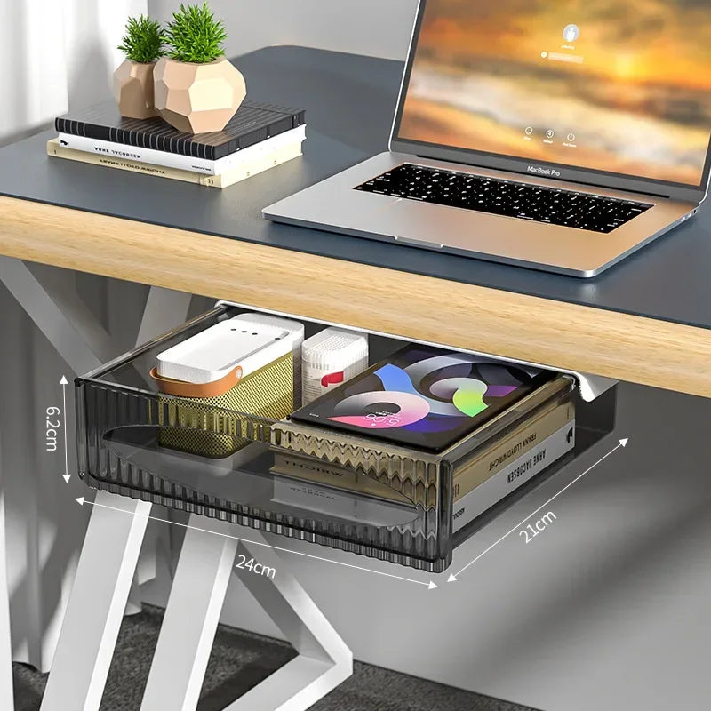 Deskora Untertisch Schublade | Ausziehbar & Unsichtbar | Kunststoff Organizer
