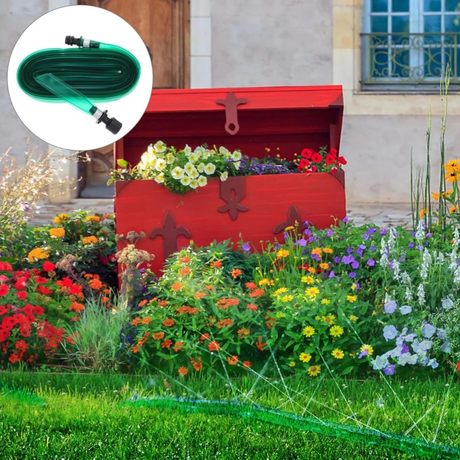 AquaMist Mikro-Sprinkler Schlauch | Tropfbewässerung | Garten & Rasen | Kühlender Sprühnebel