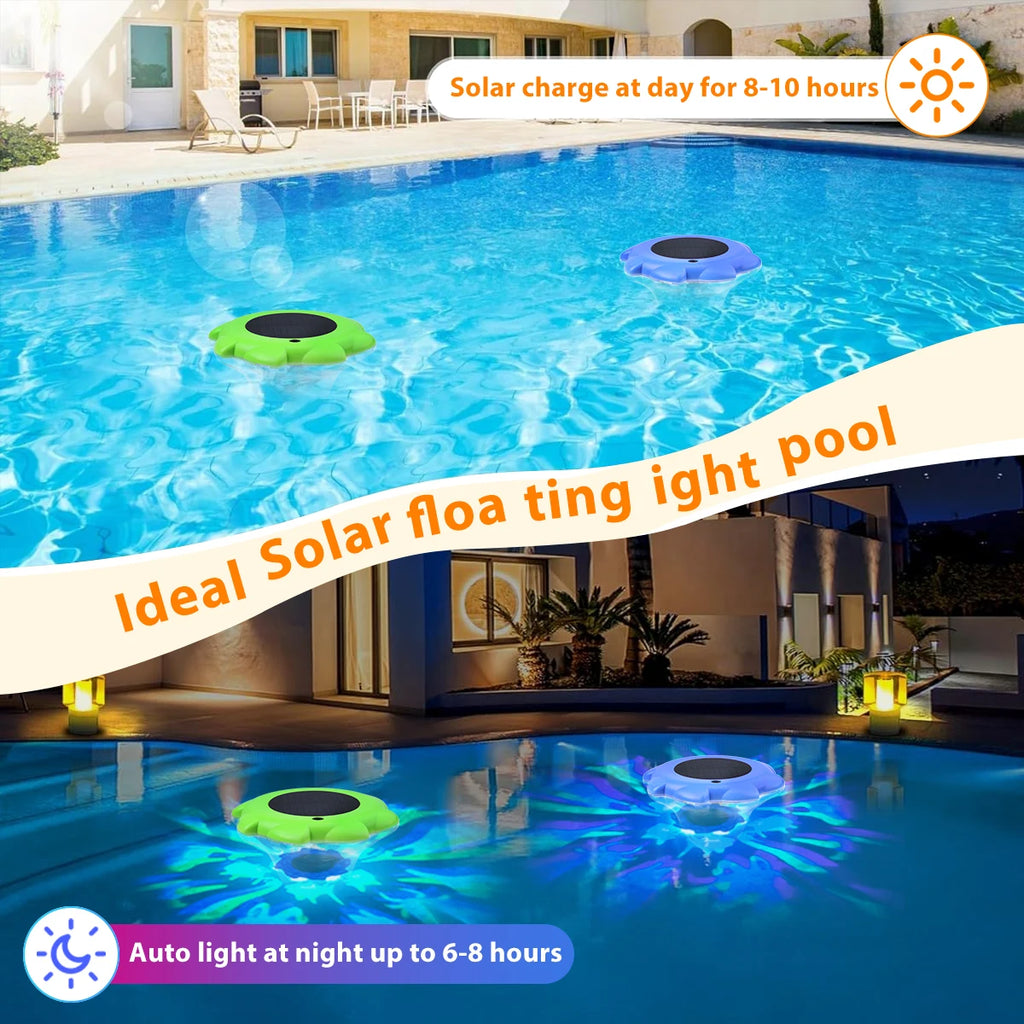 LUMISPHERE Solar Poolleuchte schwimmend | RGB Farbwechsel | IP68 wasserdicht | Automatik Sensor | Outdoor