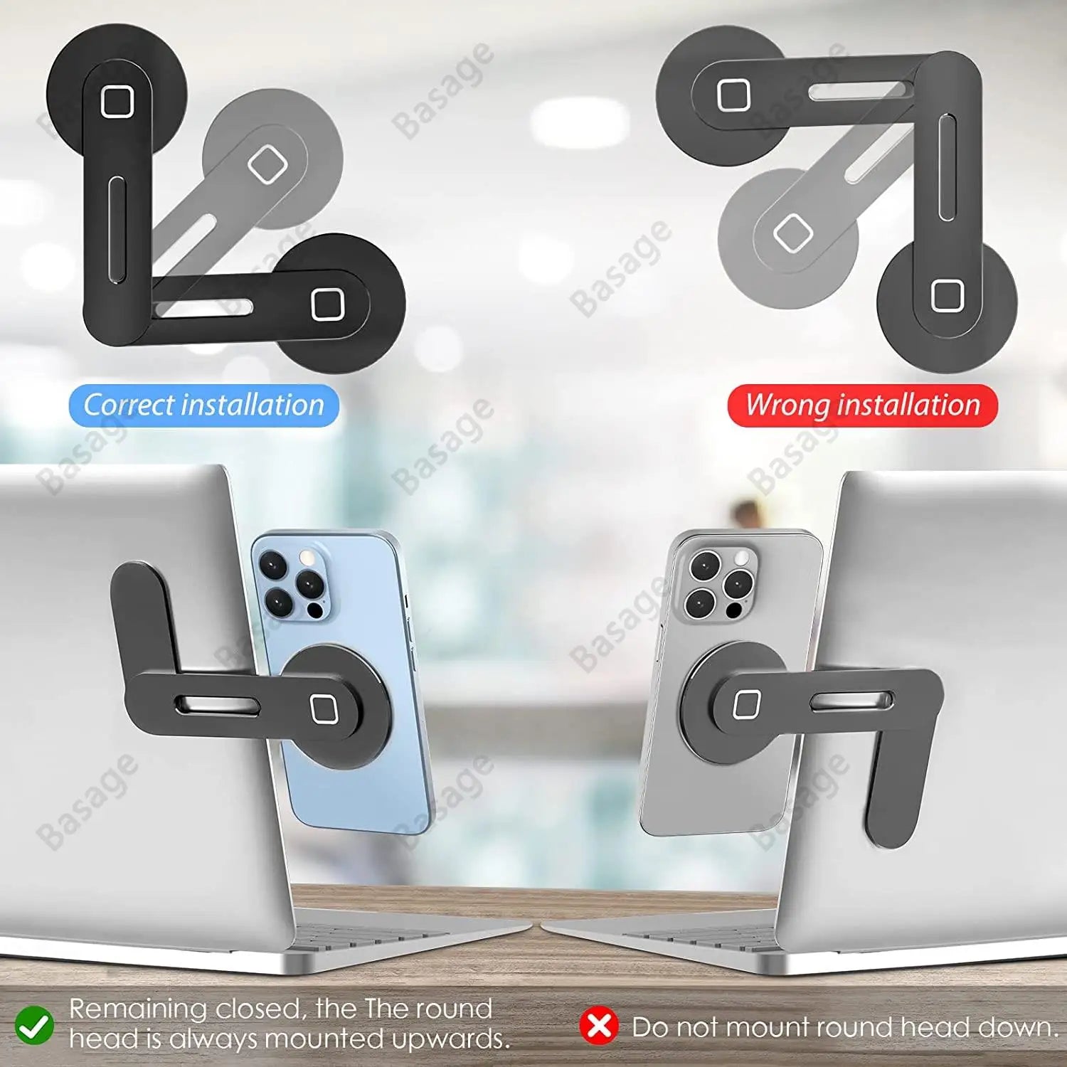 FlexMount | Magnetischer Smartphone-Halter für Laptop & Monitor | Klappbar aus Aluminium