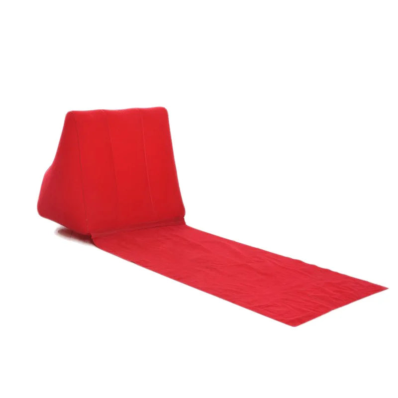 Inflatable Beach Mat with Backrest | Foldable & Comfortable | AirLounge Travel & Camping Recliner Cushion