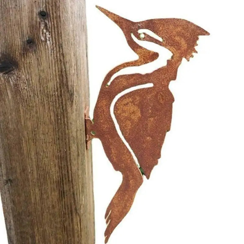 FerroLiva Gartenstecker Vogel Silhouette | Rostoptik | Metall | 14 x 7 x 1 cm