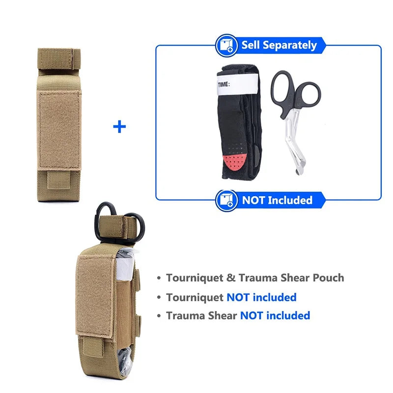 TactiHold | MOLLE Nylon-Holster für Tourniquet & Taschenlampe | Robuste Outdoor-Aufbewahrung | 18 × 5 × 7 cm