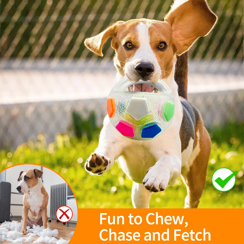 FurVivo Hundespielzeug Ball | Football-Design | Robuster Kautschuk | Quietschend & Zahnfreundlich