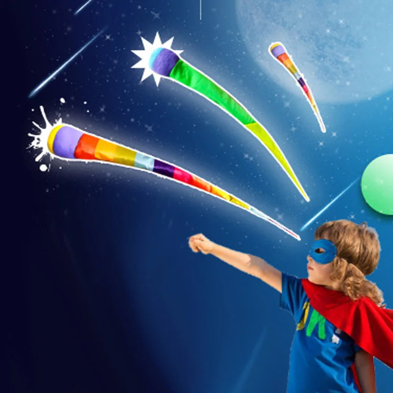 SkyTail Wurf- & Fangball-Set | Regenbogenschweif | Outdoor-Geschicklichkeitsspiel für Kinder
