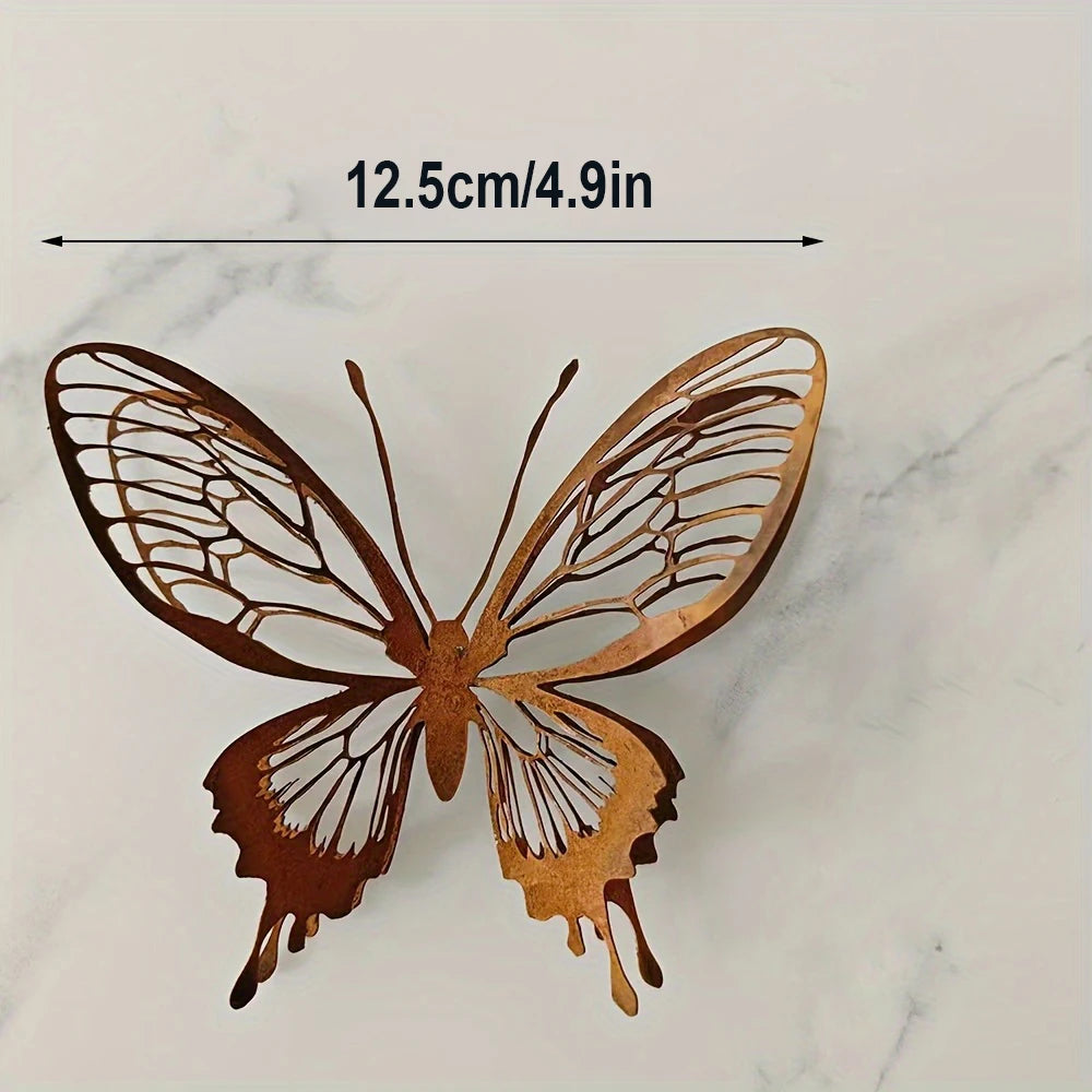 Floravento | Metall Schmetterling Wanddekoration | Rustikale Gartendekoration | Wetterfestes Deko-Element für Innen & Außen