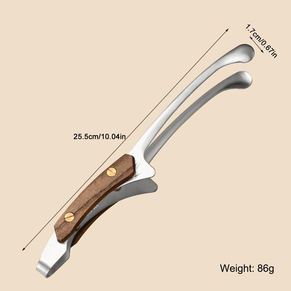 Bravion Grillzange Edelstahl | Hitzebeständig | Holzgriff | 25,5 cm BBQ Zange