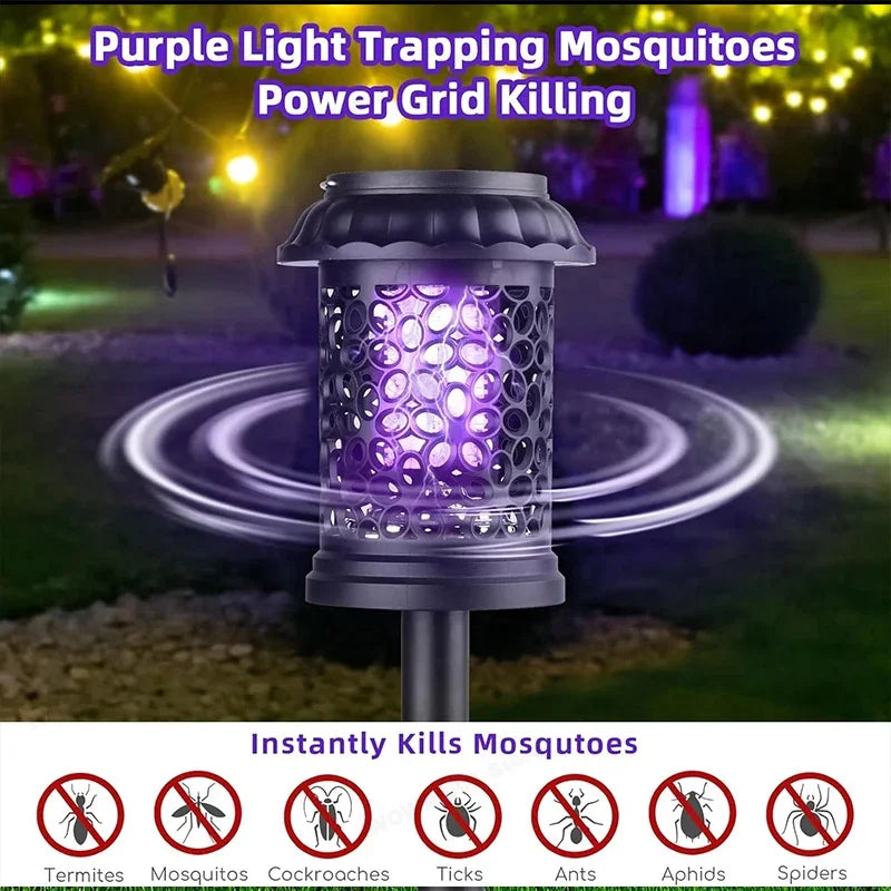 MosquiSolar | Solar LED Mückenfalle für Garten | Wasserdichte Insektenlampe mit UV-Licht | Solar Gartenleuchte für Terrasse & Camping