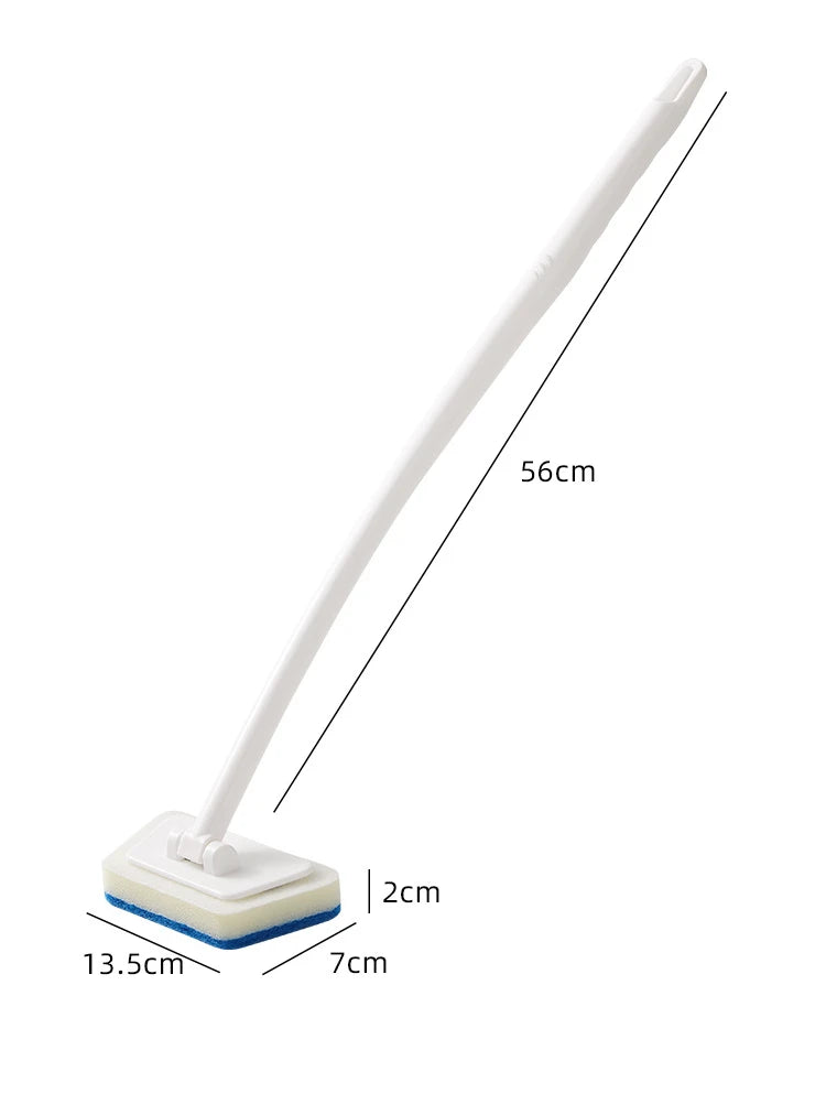 CleanVanta Reinigungsbürste mit Stiel | Multifunktional | Abnehmbarer Kopf | Schwamm & PP | 56 x 13,5 x 7 cm