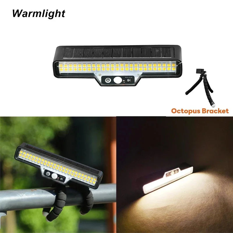 FlexiGlow Solar LED Bewegungsmelder Licht | IP44 Wasserdicht | Flexibler Octopus-Stand | Garten & Camping