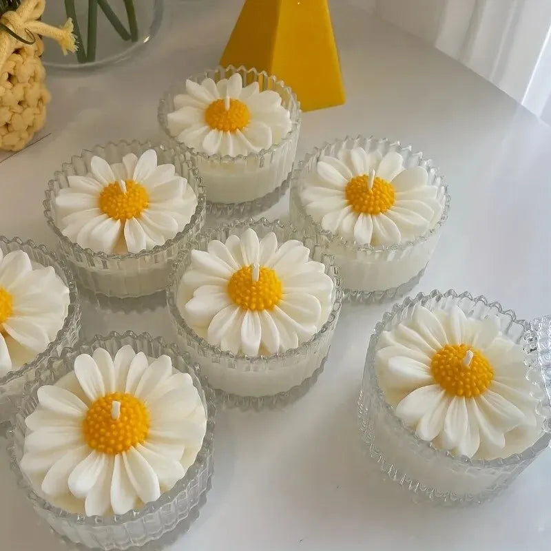 BlütenZauber Mold 3D Gänseblümchen Silikonform | Kerze & Gips DIY | Resin & Clay Bastelset
