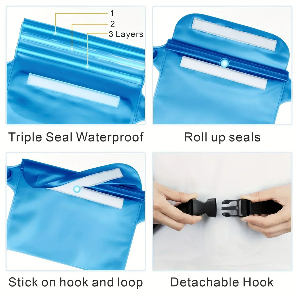 AquaPulse Gear – Wasserdichte Handy-Tasche mit Touchscreen | 3-fach versiegelt | Ideal zum Schwimmen, Rafting & Tauchen