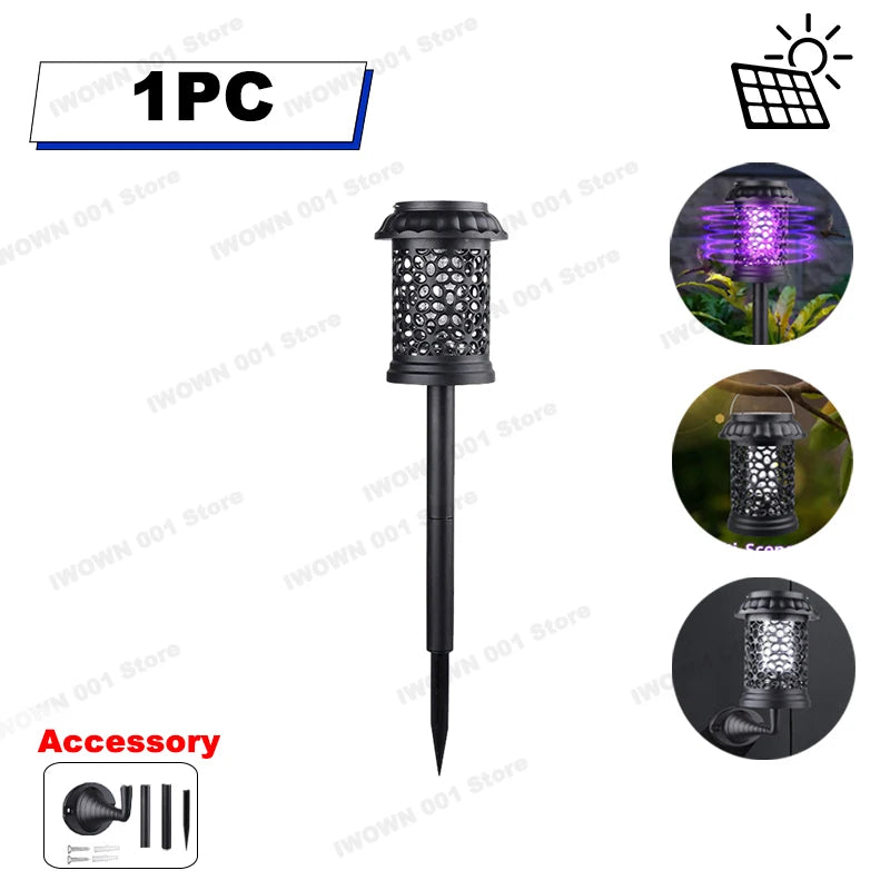 MosquiSolar | Solar LED Mückenfalle für Garten | Wasserdichte Insektenlampe mit UV-Licht | Solar Gartenleuchte für Terrasse & Camping