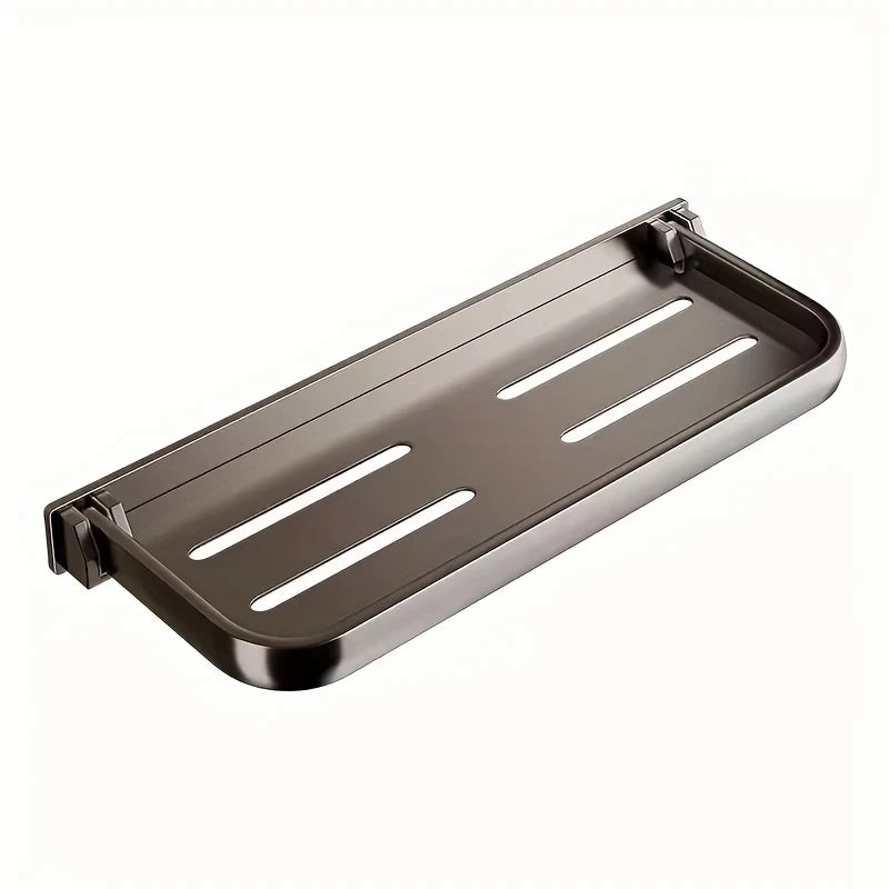 Aluvia Badezimmer Wandregal Klappbar | Platzsparendes Aluminium | Multifunktion Aufbewahrung | Wandmontage