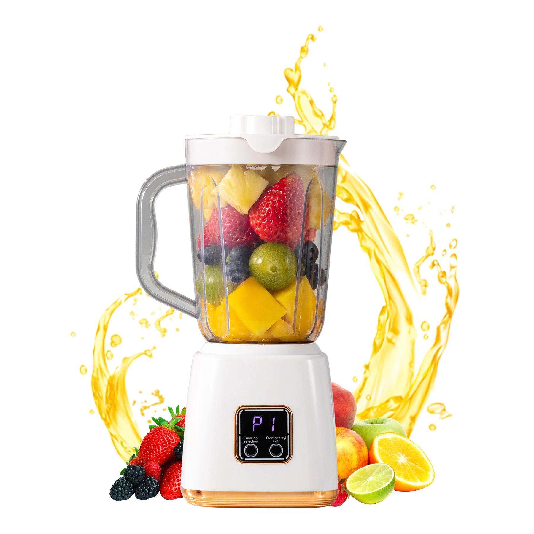 Blendiva Tragbarer Mini-Smoothie-Mixer | 7,4 V | LED-Display | USB wiederaufladbar | 23,5 cm