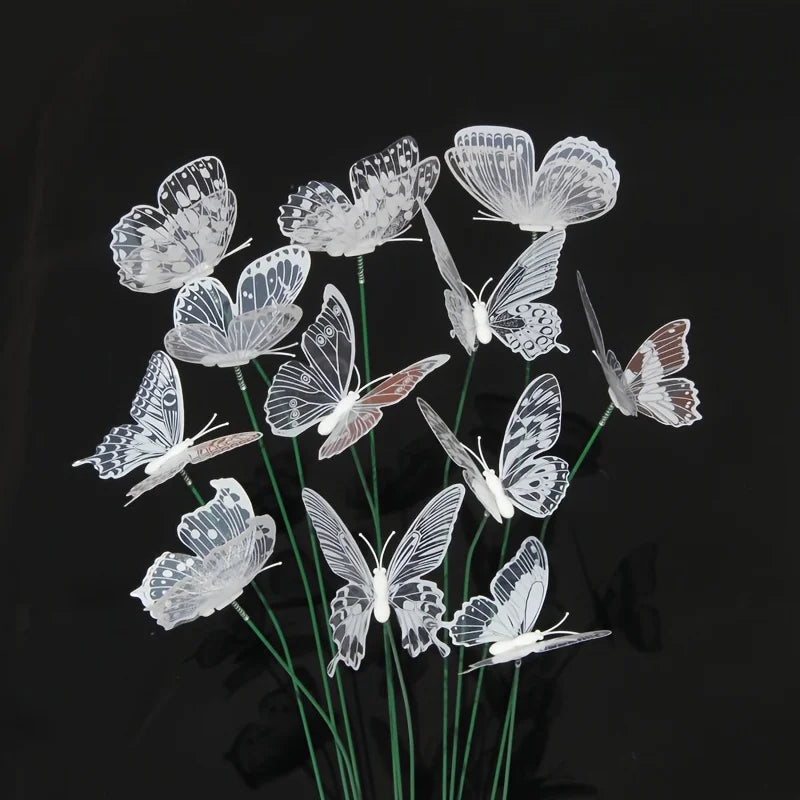 FLORAVIVA Gartenstecker Schmetterling 10er Set | Realistisches Design | PVC | Outdoor Dekoration