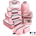 PackEase Reise Organizer Set 8-teilig | Wasserdicht | Oxford Stoff | Koffer Ordnungssystem