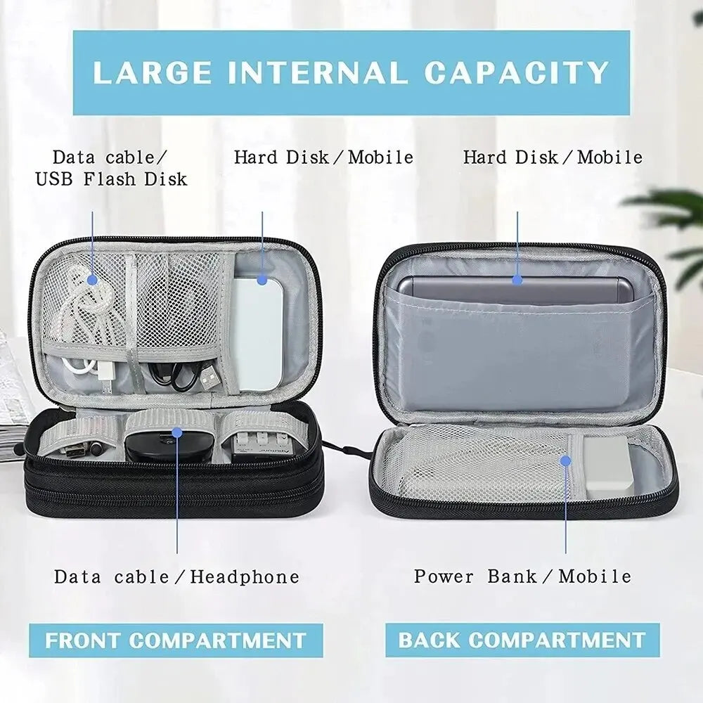 CableGuard Reise Kabel Organizer | Wasserdichte Aufbewahrungstasche | Doppel-Lagen Elektronik Zubehör Tasche