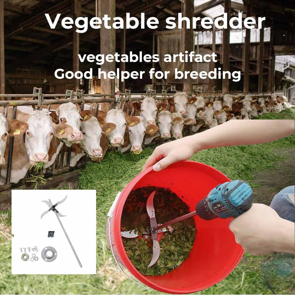 AgroSharp Elektrische Gemüse- & Futterschneider Klingen | 4/6 Messer Zerkleinerer | Für Gras, Gemüse & Geflügelfutter