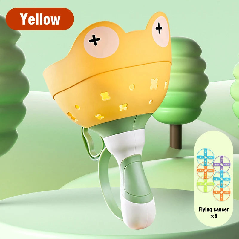 AeroZing Wurfscheiben Launcher Set | UFO Flugscheiben Spiel | 23 x 14 cm Outdoor Spielzeug Kinder