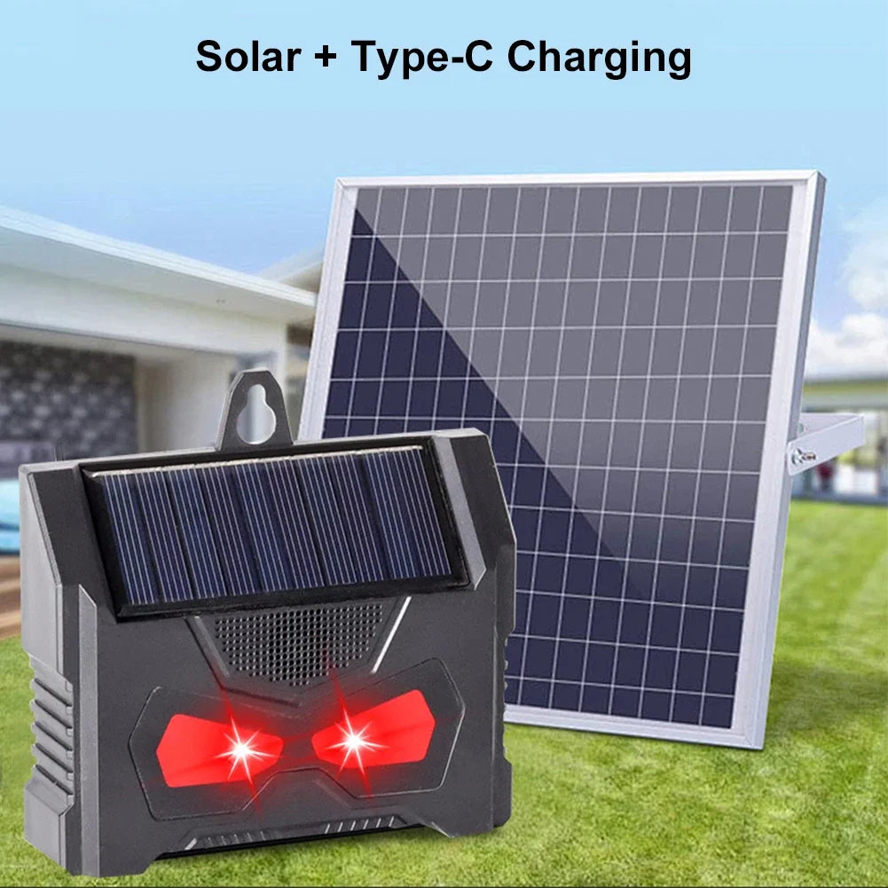 TerraShield | Solar Ultraschall-Tiervertreiber mit LED-Blitzlicht | Wasserdichter Wildtier-Abwehrschutz für Garten, Hof & Bauernhof