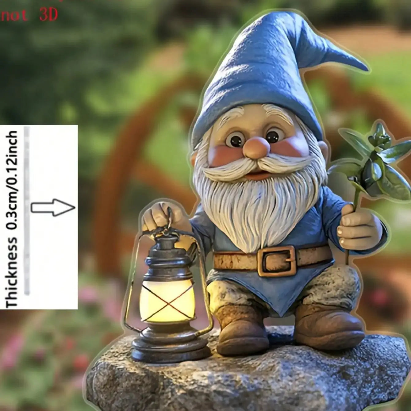 GNOMERIA Gartenstecker Zwerg | Acryl | Wetterfest | Blumentopf & Rasen Dekoration