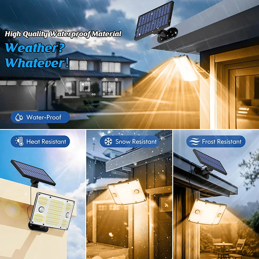Solavion Solar-LED Sicherheitslicht | 254 LEDs | Bewegungsmelder | IP65 Wetterfest | Garten & Hof