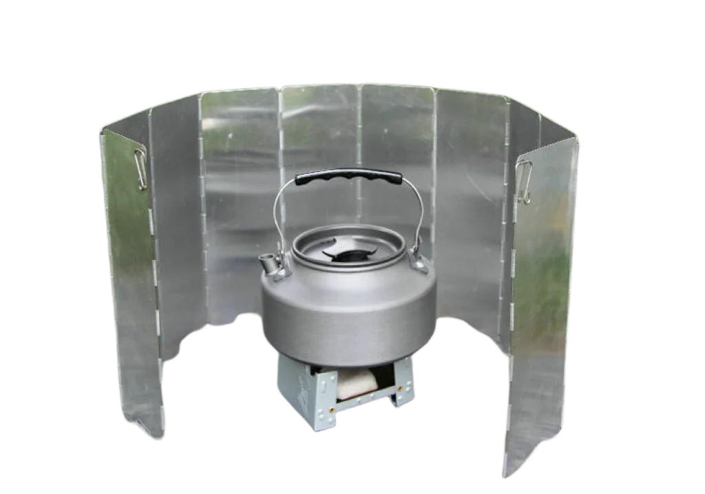 WindGuard Pro | Camping Windschutz für Gaskocher aus Aluminiumlegierung | Faltbar | 8/9/10 Elemente