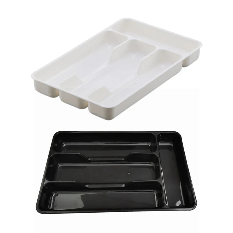Drawello Besteck Organizer Schublade | Kunststoff | 27x17,6x3,5 cm | Schwarz oder Weiß