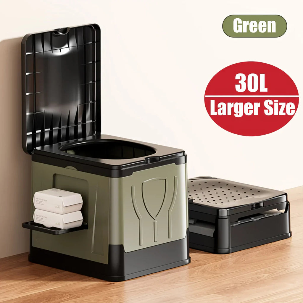 Foldable Camping Toilet Camploo XL | Portable with Lid | Extra Large & Stable | For Outdoor, Travel & Boat