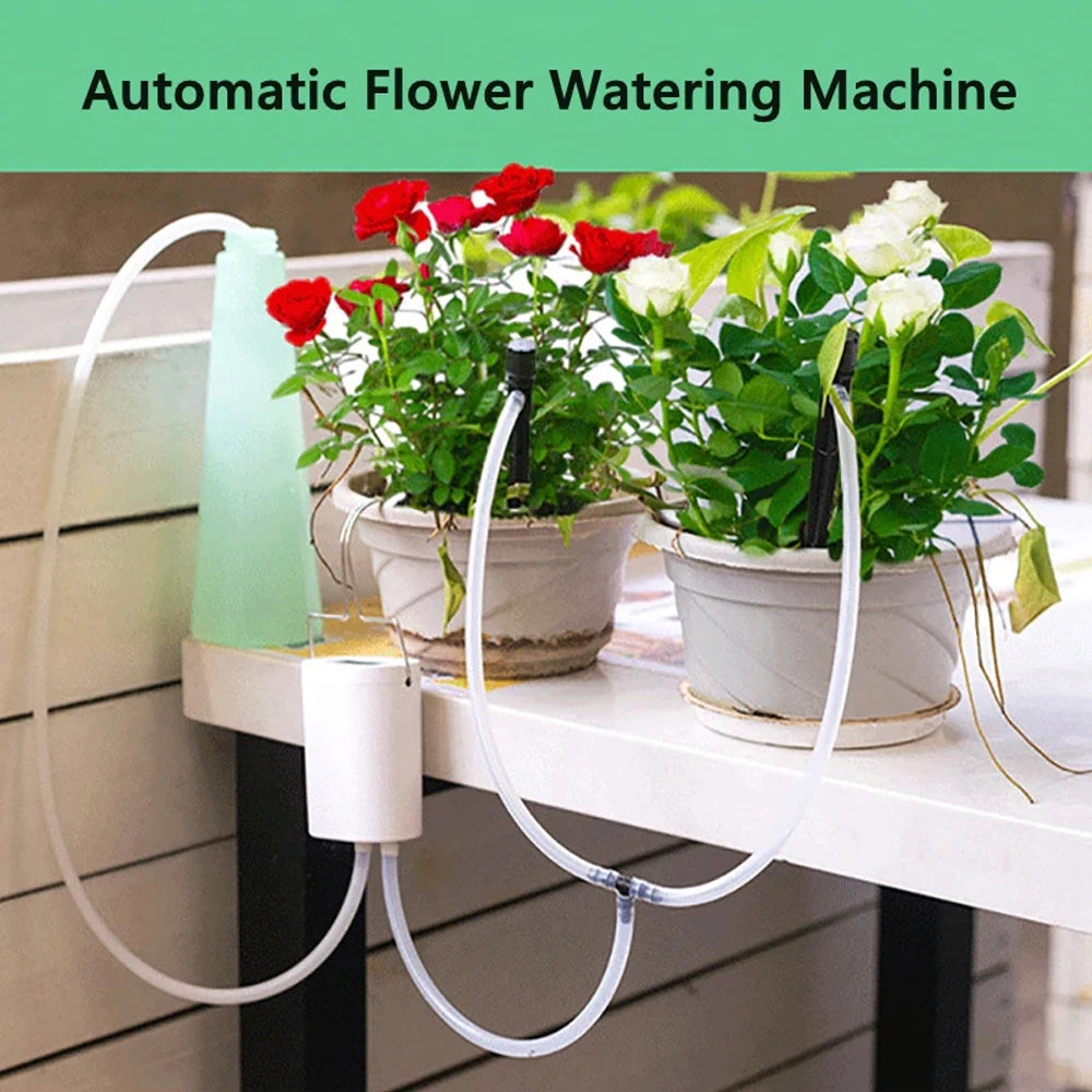 AquaVivo Smart Automatisches Bewässerungssystem | Selbstbewässerungs-Set 2–16 Tropfer | USB Akku
