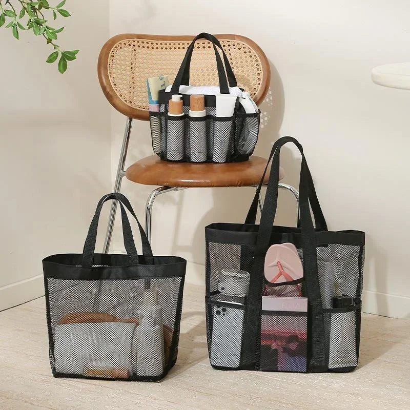 AquaCarry Strandtasche Netz | Schnell Trocknend | Große Kapazität | Dusch & Gym Organizer