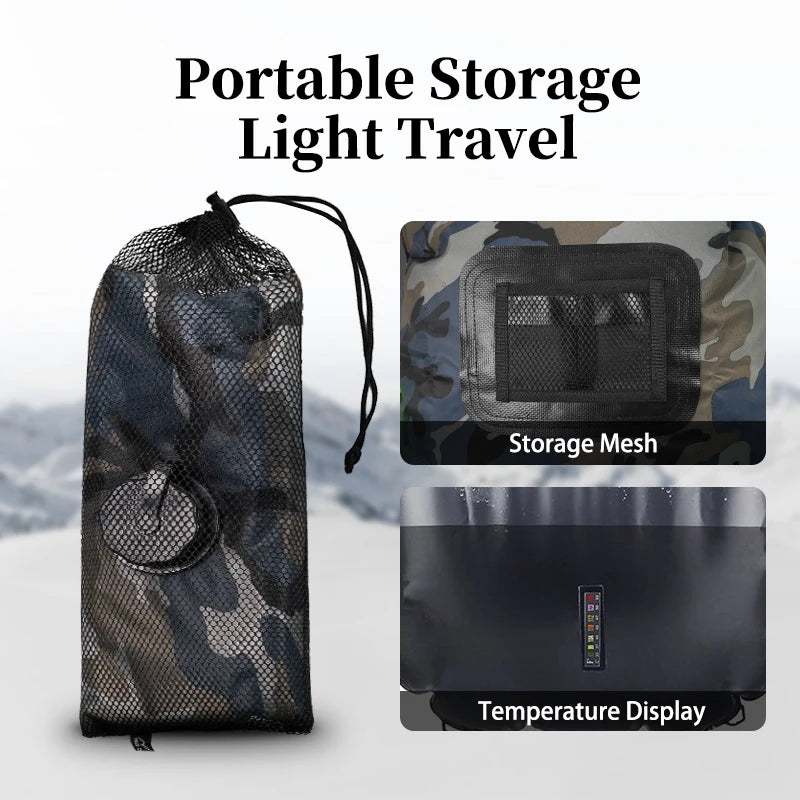 SunVareo Solar Duschbeutel 20L | Tragbare Campingdusche | Solar beheizt | Abnehmbarer Schlauch