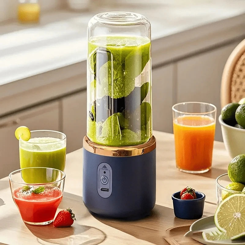Frutiva Tragbarer Mini-Smoothie-Mixer | 6 Edelstahlklingen | 400 ml | USB wiederaufladbar | Personal Juicer