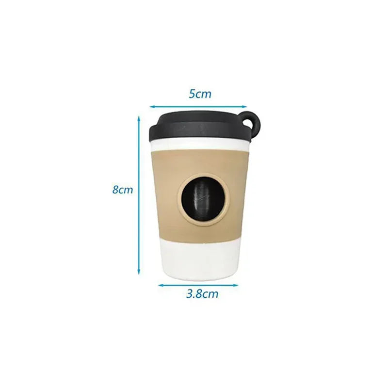 PawCup Kotbeutelspender | Tragbarer Hundekot-Behälter im Coffee-Cup-Design | Für Spaziergänge & Reisen