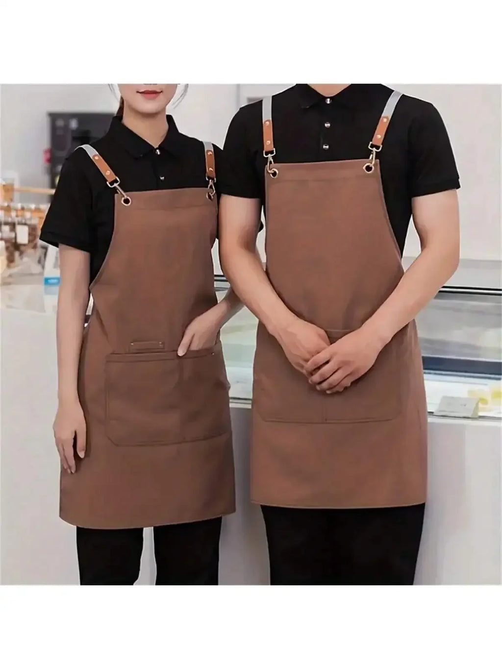 BRAVENTO Kochschürze Unisex | Cross-Back Design | Wasserdicht | Verstellbare Träger | Große Taschen