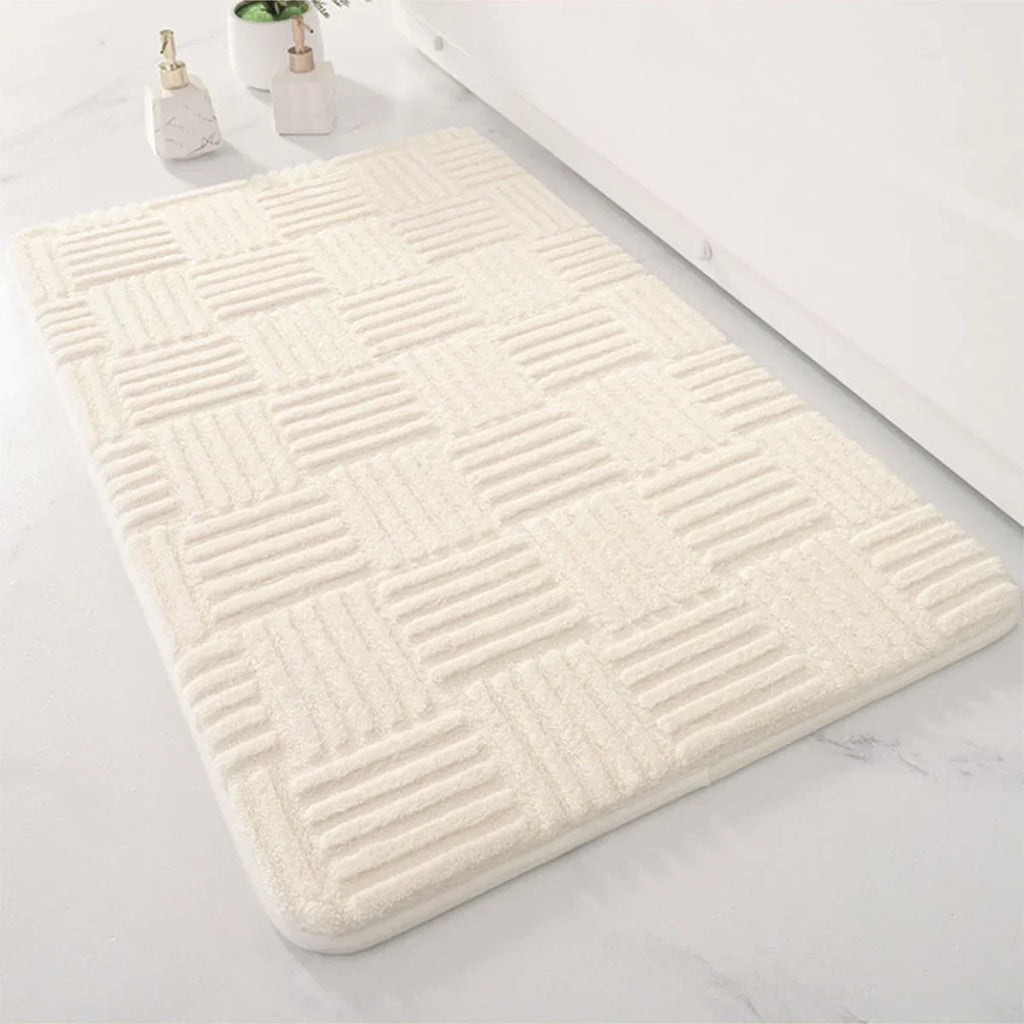 Bath Mat AquaStripes | Non-Slip & Highly Absorbent | Soft & Easy Care | For Bathroom & Entrance