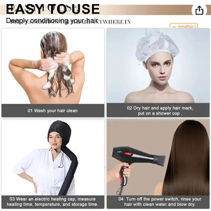 Curlovia Haar Trockenhaube Locken | Schnelltrocknend | Verstellbar mit Kordelzug | Plopping Cap